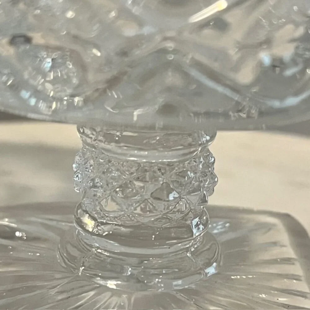 Set of (2) Vintage Imperial Glass Cape Cod Square Base Sherbet Sundae Cup Dish
